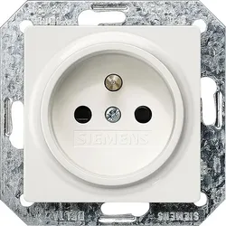 Schuko-Steckdose mit Krallen Französich/Belgischer Standard titanweiß, 5UB1 918