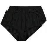 Ulla Popken Midislip Midislips 2er-Pack Nadelstreifen (2-St) schwarz 46/48