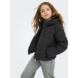 KIDS ONLY Steppjacke KIDS ONLY "KOGDOLLY SHORT PUFFER JACKET OTW", Mädchen, Gr. 128, schwarz, Web, Obermaterial: 60% Polyester, 40% Nylon, unifarben, normal, Langarm, Jacken