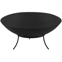 ECD Germany Feuerschale Ø55x24 cm aus Stahl mit 3 Füße für Grillabend, Feuerstelle für den Garten, Feuerkorb rund mit Dreibein-Gestell, Outdoor Feuertonne Schwarz, Metall, 55x24x55 Freizeit, Campingzubehör, Feuerschalen