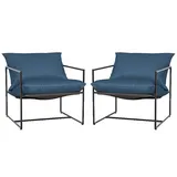 Costway Loungesessel Gartensessel 71 x 64 x 48,5 cm blau 2 St.