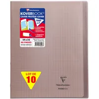 Clairefontaine 10x Koverbook, Heft 24x32cm, 24 Blatt 90g - Grau 984407C