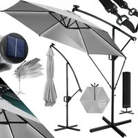 Kesser KESSER® Alu Ampelschirm LED Solar Abdeckung mit Kurbelvorrichtung