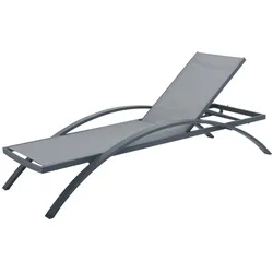 Sonnenliege ALU anthrazit RATTAN-Optik Garten Veranda Balkon Relax-Liege