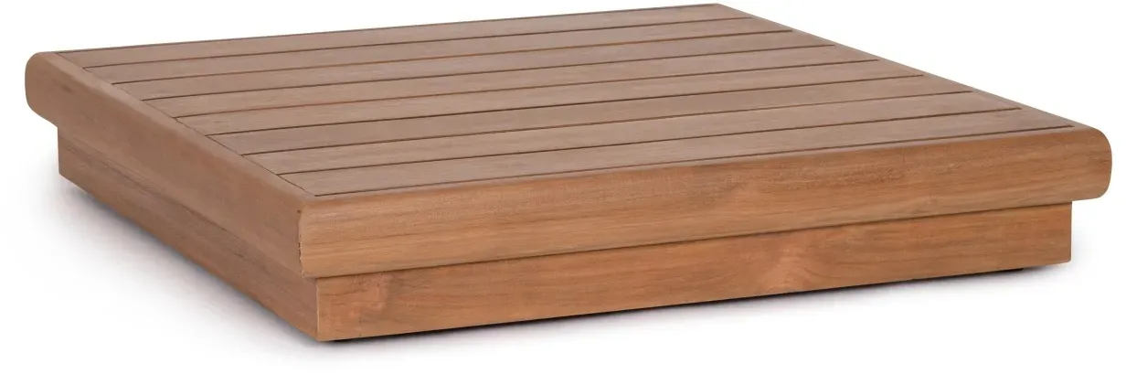 Gartencouchtisch Delgada aus nachhaltigem Teakholz, modern skandinavisch, braun, 94x94 cm