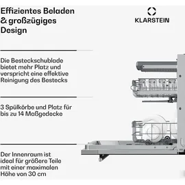 Klarstein Luxara Einbaugeschirrspüler (vollintegrierbar, 600 mm, Schwarz)