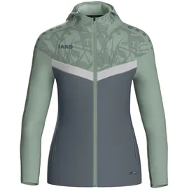 Jako Damen Kapuzenjacke Iconic Anthra light/mintgrün/soft Grey 34