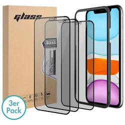 MonkeyTEC Apple iPhone 11 Blickschutzfolie Sichtschutz Privacy Displaychutz 3er-Set