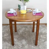 Esszimmertisch rund 90x90 cm Kiefer massiv, Farbe: Eiche - Braun