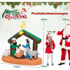 Costway Weihnachtskrippe Nachstellung der Geburt Jesu