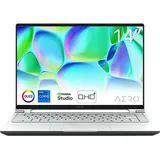 Gigabyte AERO 14, Gaming Notebook, mit 14 Zoll Display, Intel® CoreTM i7 -13620H Prozessor, 16 GB RAM, 512 SSD, NVIDIA GeForce RTXTM 4050, Twilight Silver, Windows 11