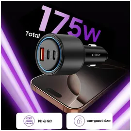 TECH-PROTECT CC04 3-Port PD175W Autoladegerät Schwarz