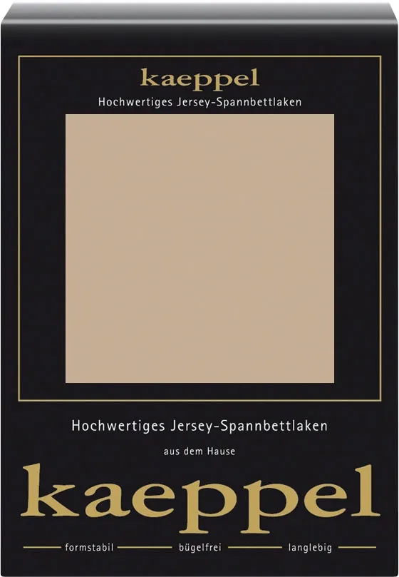 Spannbettlaken KAEPPEL "Single Jersey Mako Elasthan", grau (kiesel), B:180-200cm L:200cm, Jersey-Elasthan, Obermaterial: 97% Baumwolle, 3% Elasthan, Laken, aus 97% Baumwolle und 3% Elasthan