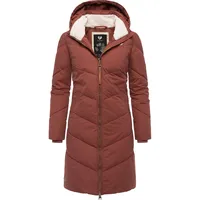 Ragwear Damen Wintermantel warmer wasserdichter Steppmantel lang mit abnehmbarer Kapuze Rebelka Terracotta22 Gr. 3XL - 3XL