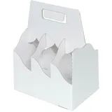 VEPATIM 25x Bierträger für 6 Flaschen Bier 0,33L oder 0,5L Flaschenträger 'Biertragerl' weiß