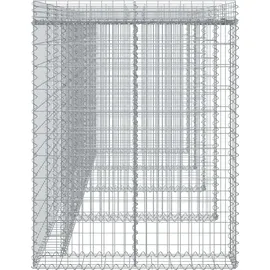 vidaXL Gabionen-Mülltonnenbox 350x91x120 cm Verzinktes Eisen