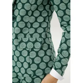 Aniston SELECTED Jerseyblazer mit gestreiften Punkten Gr. 34, dunkelgrün-mint, , 34829144-34