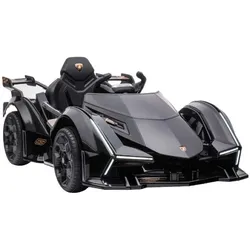 ES-Toys Kinder Elektroauto Lamborghini V12 Vision Gran Turismo Fernbedienung MP3 schwarz