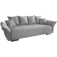 BENFORMATO HOME COLLECTION Benformato Bigsofa PERA, Hellgrau - Stoff - mit Ausziehfunktion und Bettkasten