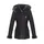 Hollert Damen Lammfelljacke Lena Winterjacke aus Merino Schaffell Echtleder mit Kapuze Größe XL, Farbe Dunkelgrau - XL