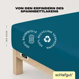 schlafgut Easy Jersey 120 x 200 - 130 x 200 cm petrol deep