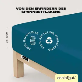 schlafgut Easy Jersey 120 x 200 - 130 x 200 cm petrol deep