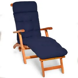 Beautissu Deckchairauflage 200 x 50 x 8 cm blau 1 St.