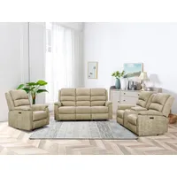 Relaxsofa elektrisch 2-Sitzer - Stoff - Taupe - NEVERS