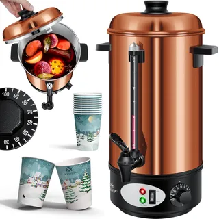 Kesser KESSER® Glühweinkessel Edelstahl Glühweinkocher Glühweinautomat Heißgetränkeautomat Wasserkocher Heißwasserspender Kocher Einkochautomat