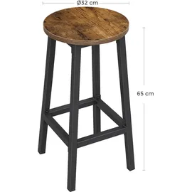 VASAGLE Barhocker rund 32 x 65 cm Braun
