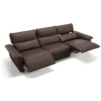 Sofanella 3-Sitzer Leder MERIDA, Relaxcouch, Designersofa, Designer Sofa, 3er Couch, Sofagarnitur braun 302 cm x 89 cm x 101 cm