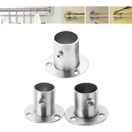 HQdeal Edelstahl Rundrohr-Halterung 25 mm 2 Stück