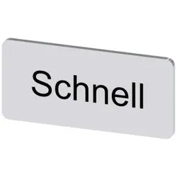 Siemens 3SU19000AC810AM0 Bezeichnungsschild 12, 5x27mm, Schild silber, Beschriftung: schnell  - 10 Stück