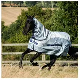 Bucas Pferde-Regendecke Bucas Buzz-Off Rain & Neck - Silver/Blue 115 cm