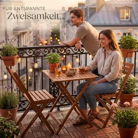 Tectake Bistro-Set Sóller 3-tlg. Braun