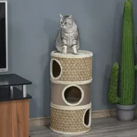 PawHut Kratztonne 37,5 x 37,5 x 70 cm grau