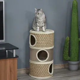 PawHut Kratztonne 37,5 x 37,5 x 70 cm grau