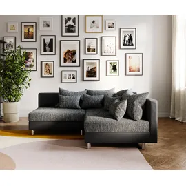 DeLife Ecksofa Clovis Schwarz Ottomane Rechts Modulsofa erweiterbar, Design Ecksofas, Couch Loft, Modulsofa, modular