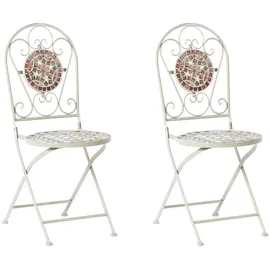 Beliani Gartenstuhl 40 x 44 x 94 cm grau/rot/weiß 2 St.