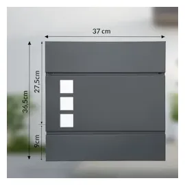 monzana Designer Briefkasten mit Sichtfenster Anthrazit