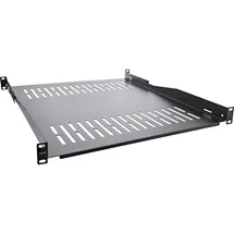 InLine 19" Fachboden, 550mm, 50kg, 1HE, RAL 9005 schwarz, 19114G
