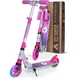 Apollo Skyracer 145 mm City-Roller mit Federung| LED-Rollen klappbar rosa|bunt No Size