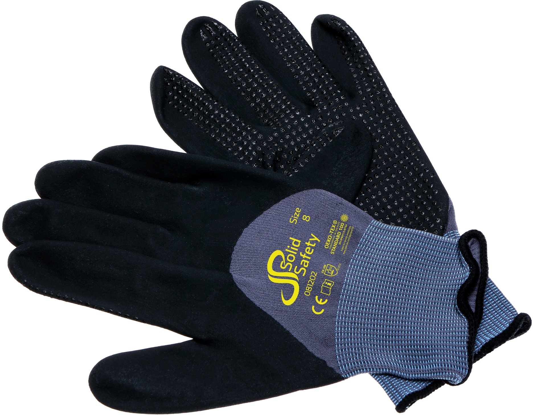 Solid Safety Tough Dots Rob Schutzhandschuh Nylon-Spandex