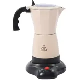 Pinuox Elektrische Kaffeemaschine 300ML 480W Espressokocher 6 Tassen Mokkakocher, Geeignet für Zuhause, Büro, Reisen (Beige)