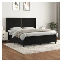 vidaXL Boxspringbett mit Matratze Schwarz 180x200 cm Samt