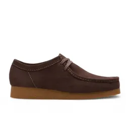 Clarks für Herren. 26178279 WallabeeEVO braune Lederschuhe (46), Wohnung, Wildleder, Schnürsenkel, Lässig
