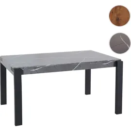 Mendler Esstisch HWC-L53, Tisch Küchentisch Esszimmertisch, Industrial Metall 140x80cm Marmor-Optik grau