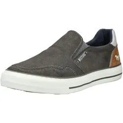Slipper MUSTANG SHOES "Mustang Shoes Slipper Lederimitat", Herren, Gr. 42, grau, Lederimitat, casual, Schuhe