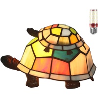 Uziqueif Tiffany Lampe Tier, Schildkröte Tiffany Style Tischlampe, Buntglas Lampe, Dekorative Tischlampe Wohnzimmer, Nachttischlampe Für Schlafzimmer, Büro Lampen,a
