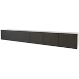 altdecor ELIO Lowboard 300 cm Schwarz/Weiß Holzwerkstoff
